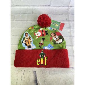 Elf Buddy Movie Will Ferrell Sublimated All Over Print  Pom Beanie Hat Cap Adult
